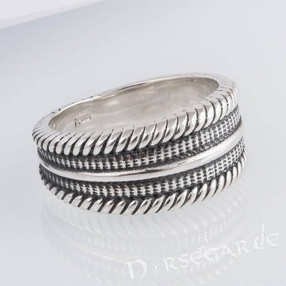 Handcrafted Norse Ornament Pattern Ring - Sterling Silver