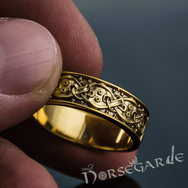 Handcrafted Norse Ornamental Band - Gold