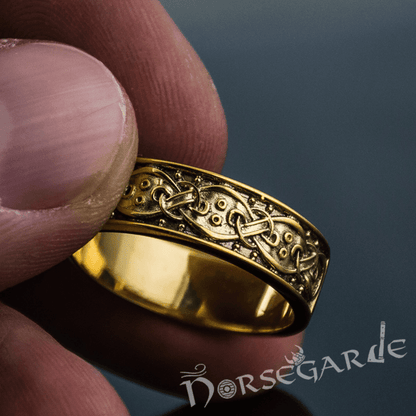 Handcrafted Norse Ornamental Band - Gold