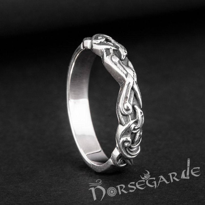 Handcrafted Norse Ornamental Light Band - Sterling Silver
