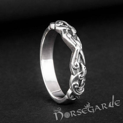 Handcrafted Norse Ornamental Light Band - Sterling Silver
