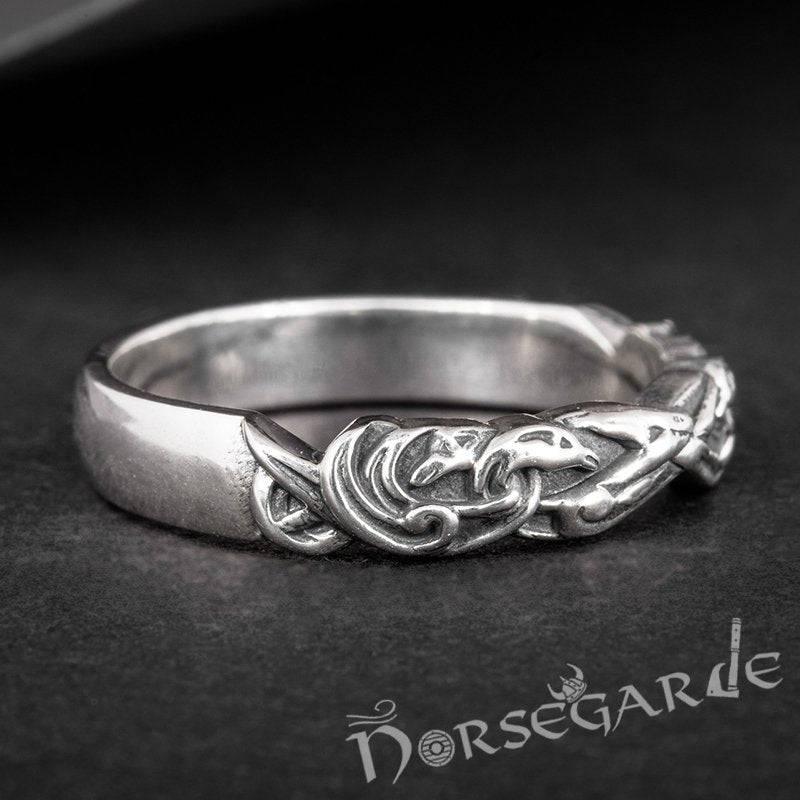 Handcrafted Norse Ornamental Light Band - Sterling Silver