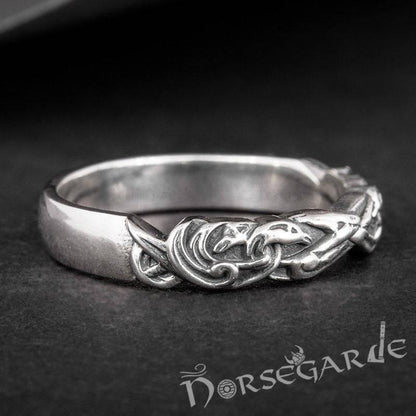 Handcrafted Norse Ornamental Light Band - Sterling Silver