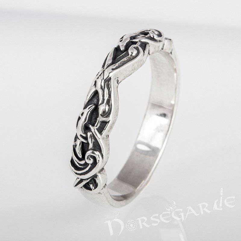 Handcrafted Norse Ornamental Light Band - Sterling Silver