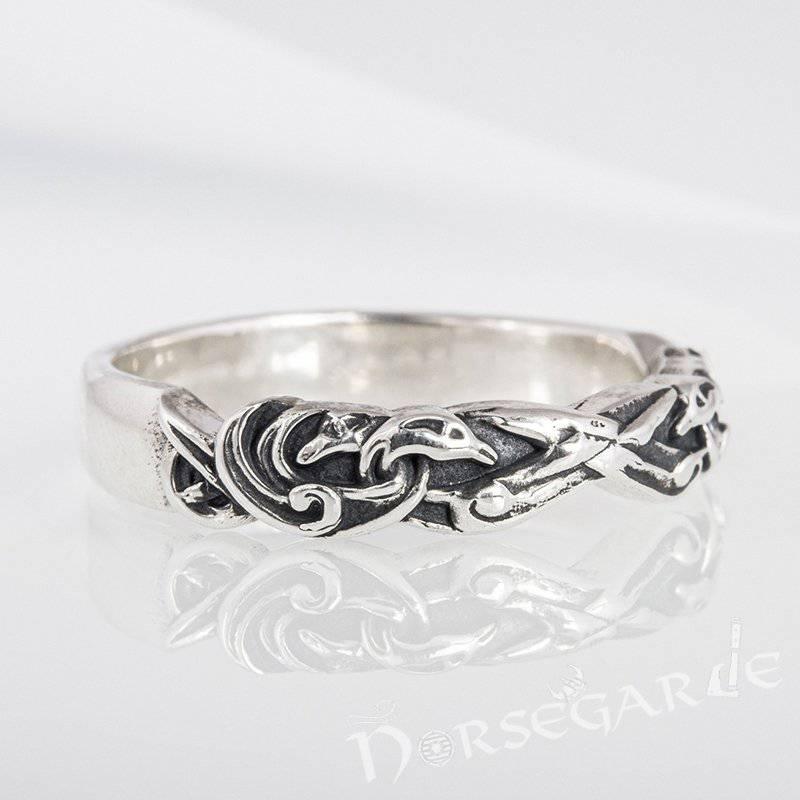 Handcrafted Norse Ornamental Light Band - Sterling Silver