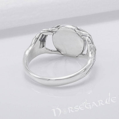 Handcrafted Odin's Grasp Helm of Awe Ring - Sterling Silver