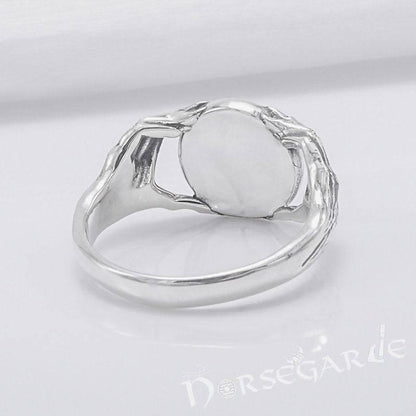 Handcrafted Odin's Grasp Vegvisir Ring - Sterling Silver