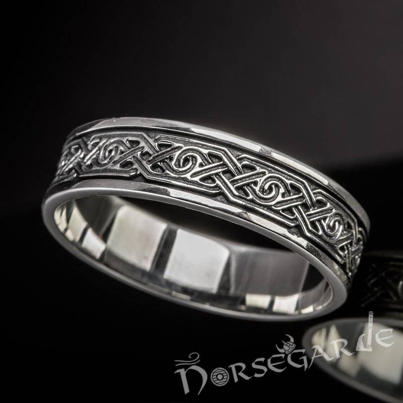 Handcrafted Ornamental Borre Art Band - Sterling Silver