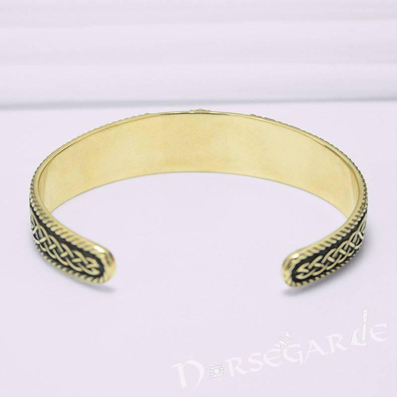 Handcrafted Ornamental Helm of Awe Arm Ring - Bronze
