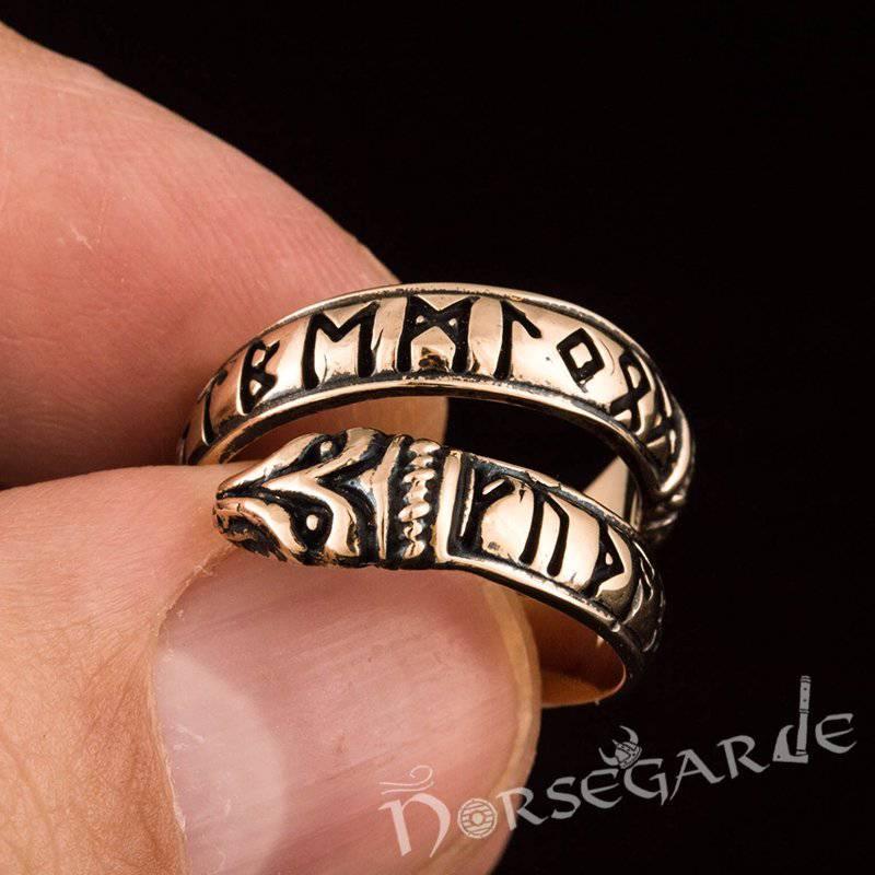 Handcrafted Ouroboros Runic Band - Bronze