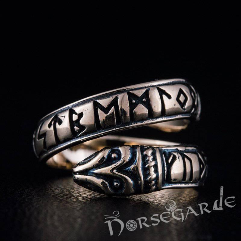Handcrafted Ouroboros Runic Band - Bronze