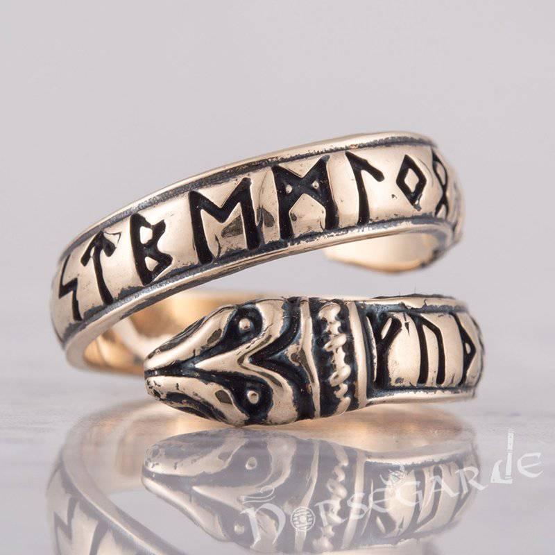 Handcrafted Ouroboros Runic Band - Bronze