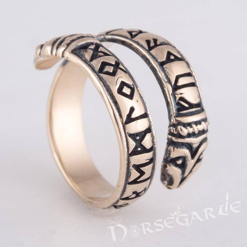 Handcrafted Ouroboros Runic Band - Bronze