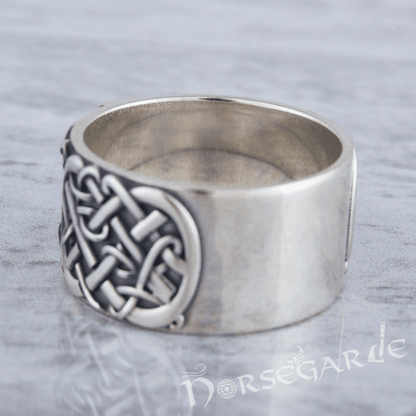 Handcrafted Raido Rune Urnes Ornament Band - Sterling Silver