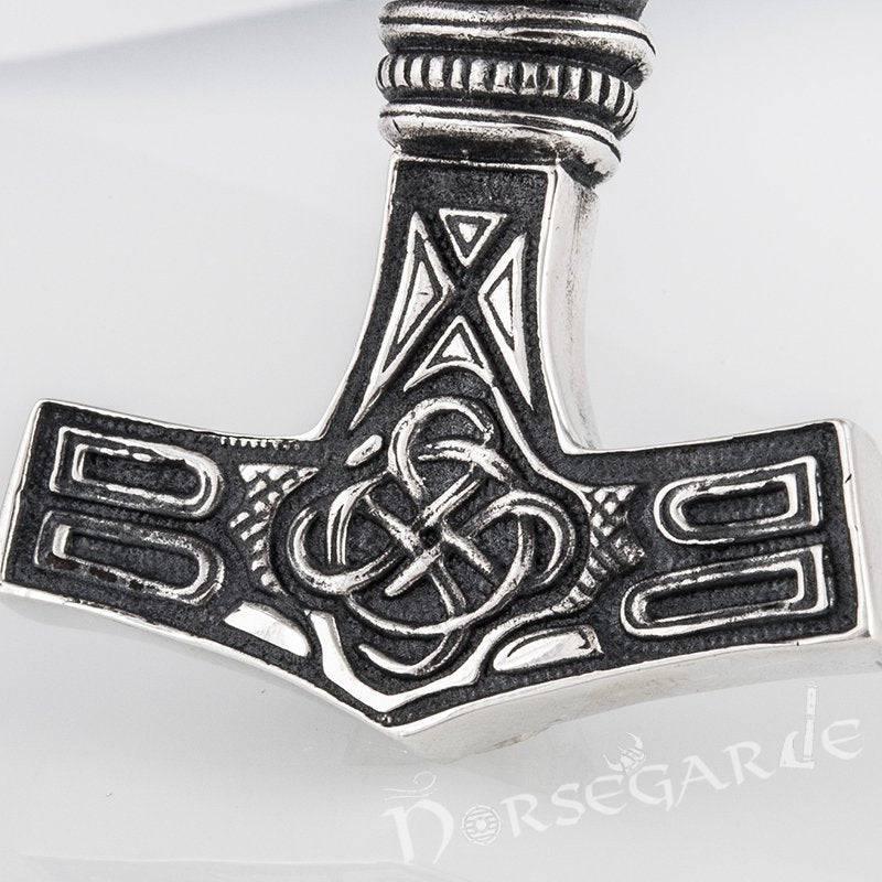 Handcrafted Raven Head Mjölnir - Sterling Silver