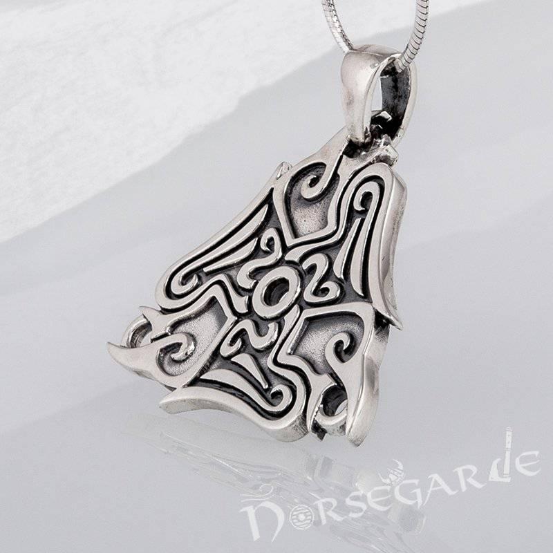 Handcrafted Raven Ornament Pendant - Sterling Silver