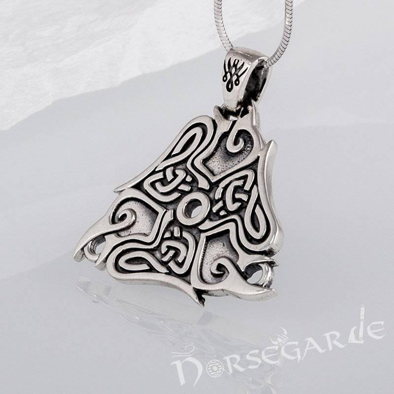 Handcrafted Raven Ornament Pendant - Sterling Silver