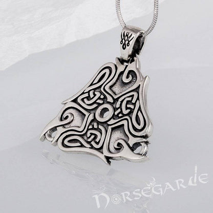 Handcrafted Raven Ornament Pendant - Sterling Silver