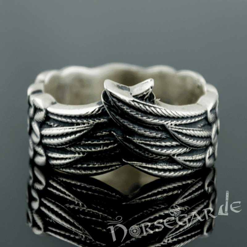 Handcrafted Raven Wing Ring - Sterling Silver