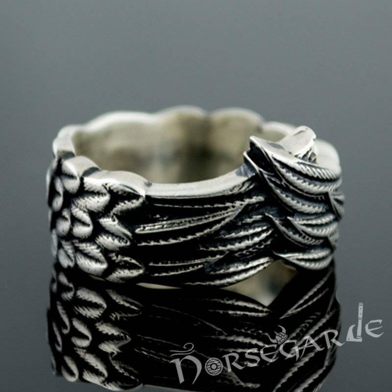 Handcrafted Raven Wing Ring - Sterling Silver