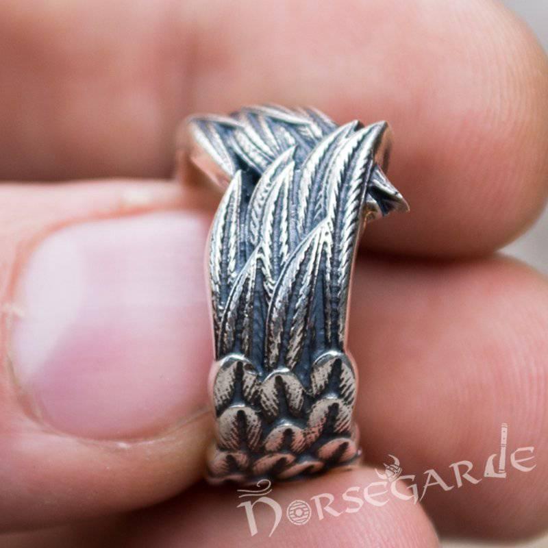 Handcrafted Raven Wing Ring - Sterling Silver