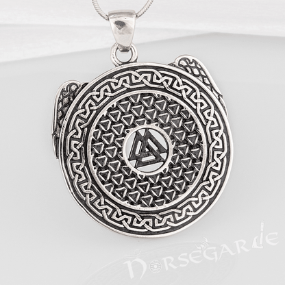 Handcrafted Ravens and Valknut Pendant - Sterling Silver