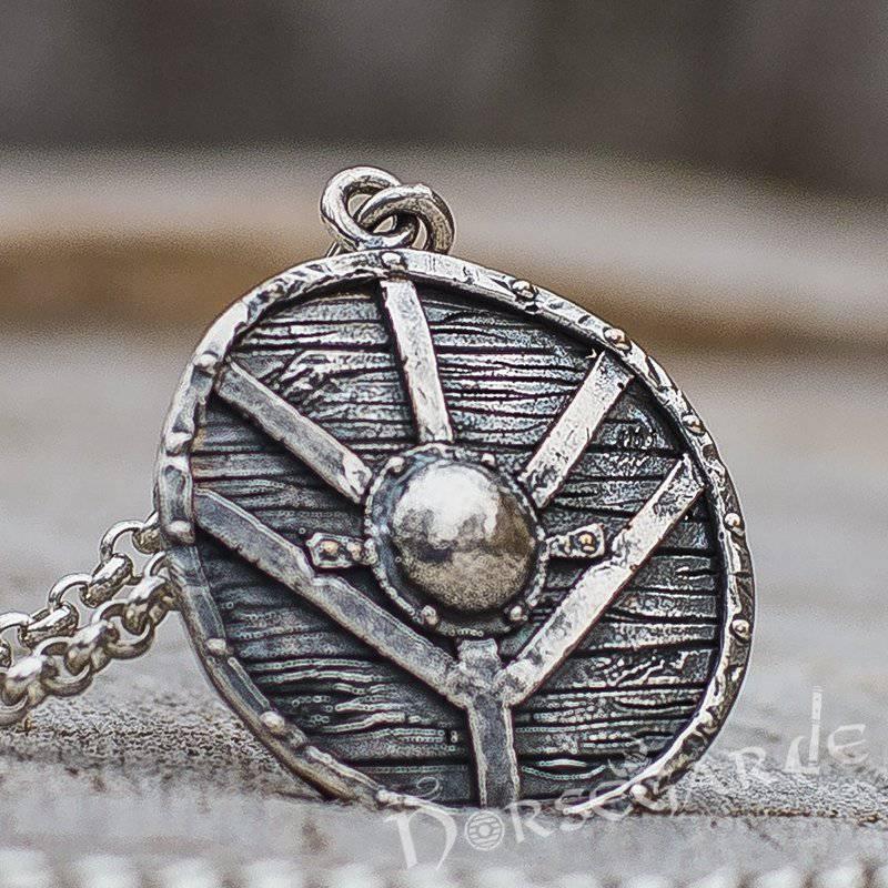Handcrafted Reinforced Shield Pendant - Sterling Silver