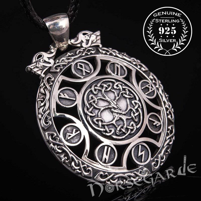 Handcrafted Rune Yggdrasil Amulet - Sterling Silver