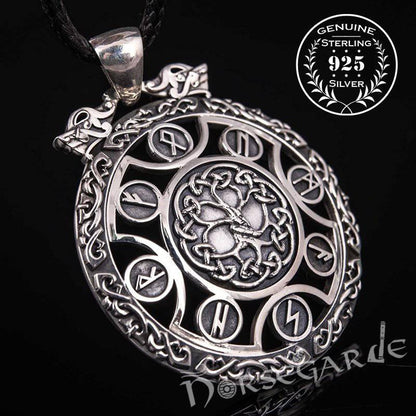 Handcrafted Rune Yggdrasil Amulet - Sterling Silver