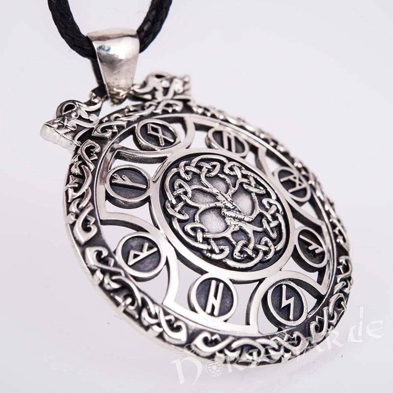 Handcrafted Rune Yggdrasil Amulet - Sterling Silver