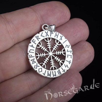 Handcrafted Runic Helm of Awe Amulet - Sterling Silver