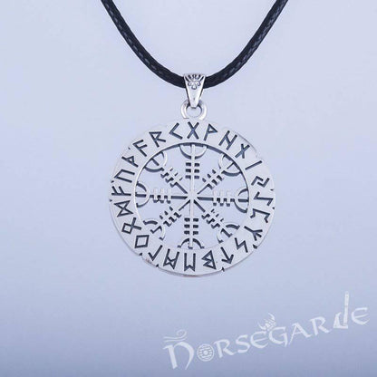 Handcrafted Runic Helm of Awe Amulet - Sterling Silver