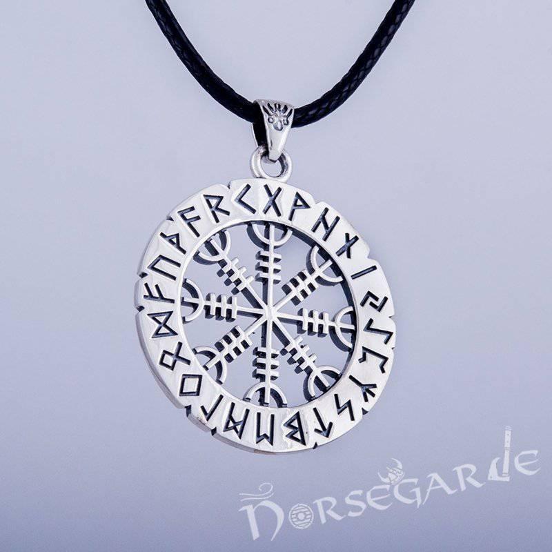 Handcrafted Runic Helm of Awe Amulet - Sterling Silver