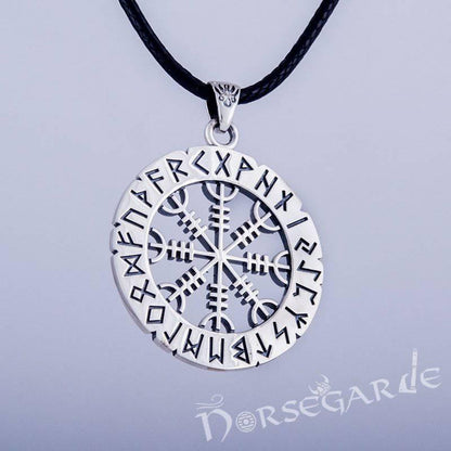Handcrafted Runic Helm of Awe Amulet - Sterling Silver