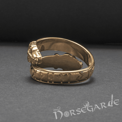 Handcrafted Runic Jormungandr Band - Gold