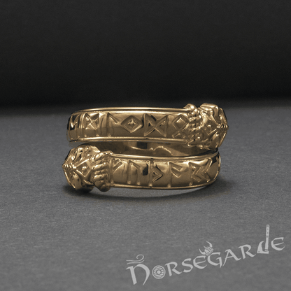 Handcrafted Runic Jormungandr Band - Gold