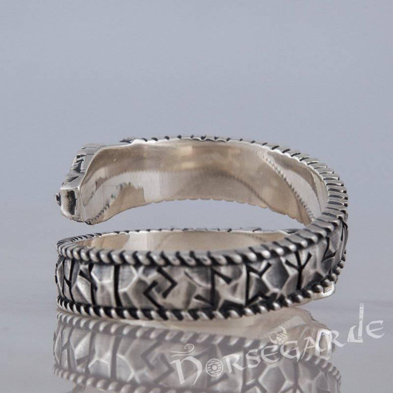Handcrafted Runic Jormungandr Band - Sterling Silver