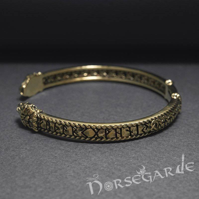 Handcrafted Runic Jormungandr Torc Bracelet - Bronze