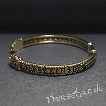 Handcrafted Runic Jormungandr Torc Bracelet - Bronze