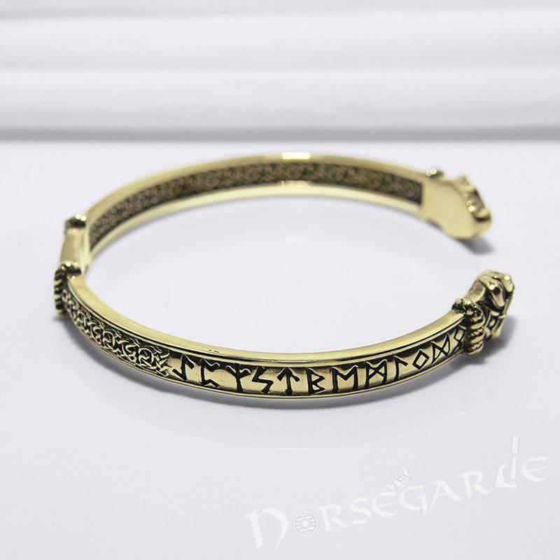 Handcrafted Runic Serpent Torc Bracelet - Bronze