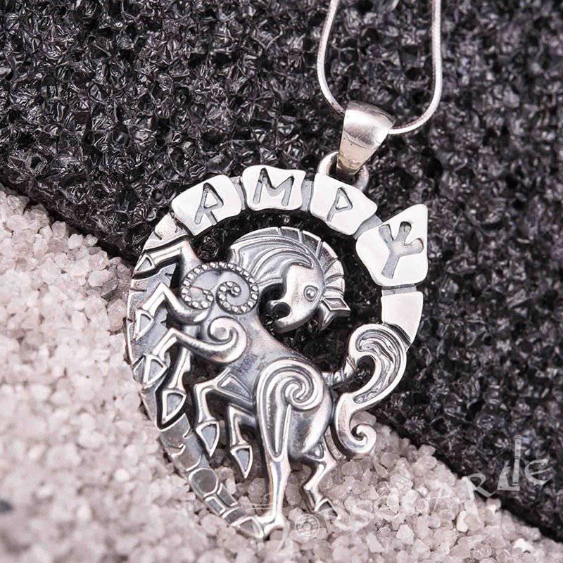 Handcrafted Runic Sleipnir Pendant - Sterling Silver