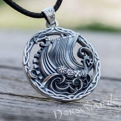 Handcrafted Sailing Drakkar Pendant - Sterling Silver