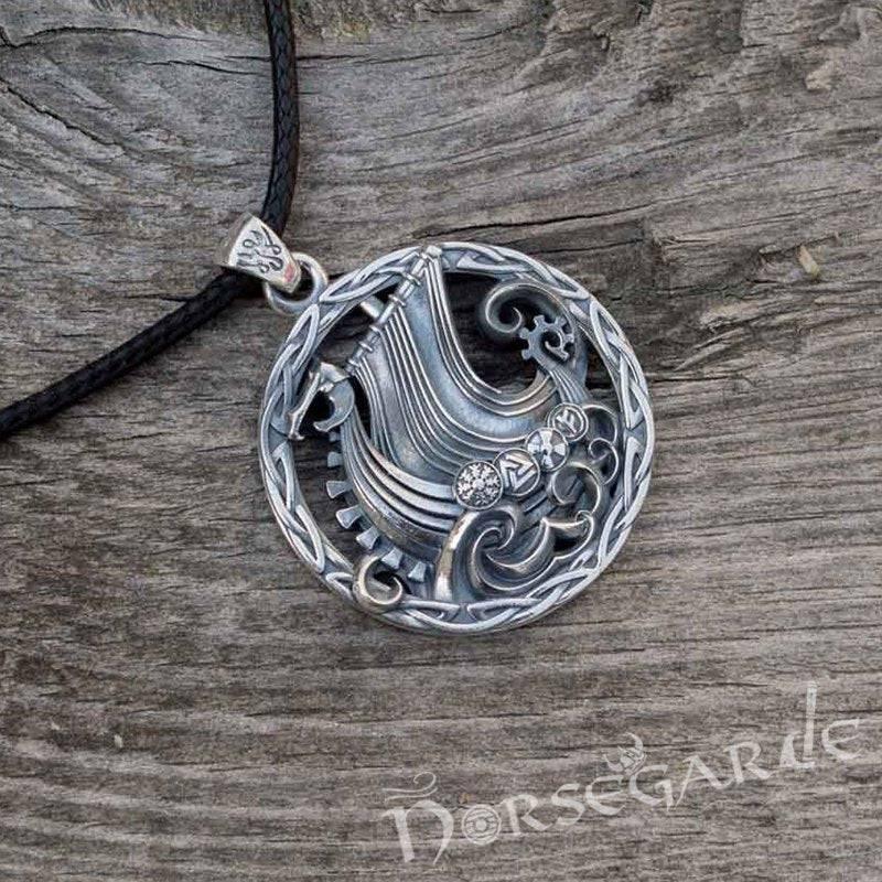 Handcrafted Sailing Drakkar Pendant - Sterling Silver