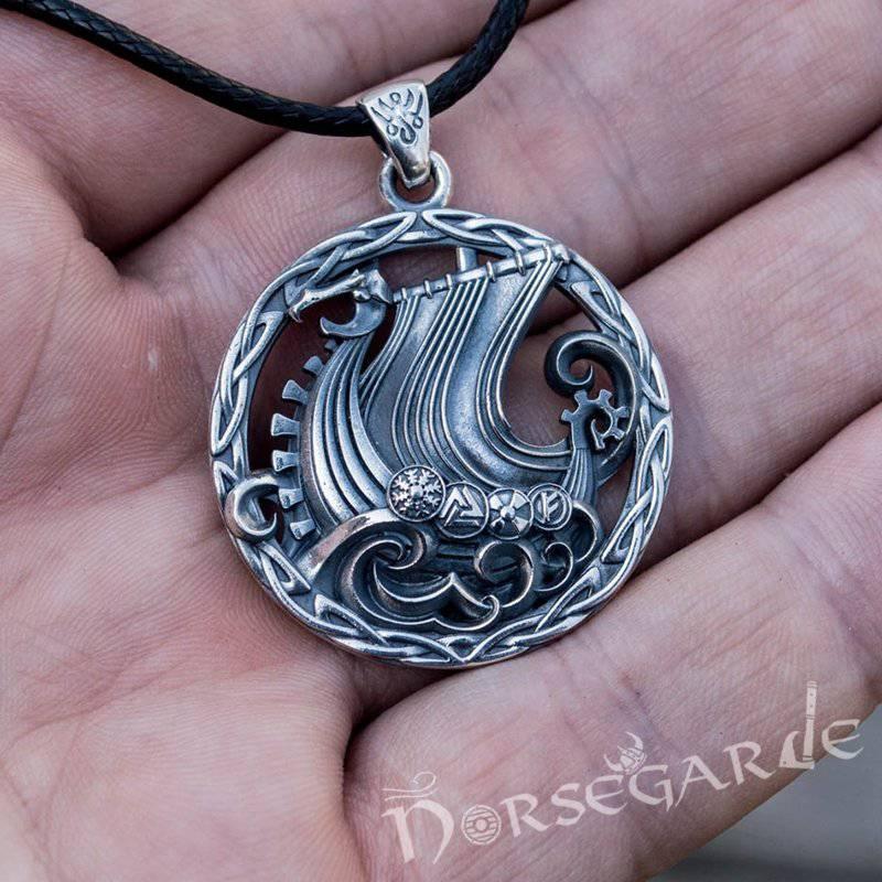 Handcrafted Sailing Drakkar Pendant - Sterling Silver