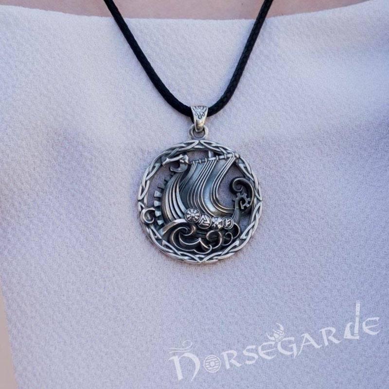 Handcrafted Sailing Drakkar Pendant - Sterling Silver