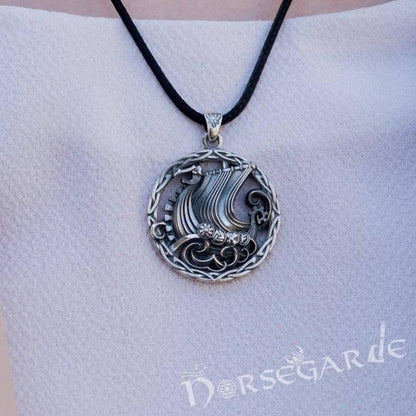 Handcrafted Sailing Drakkar Pendant - Sterling Silver