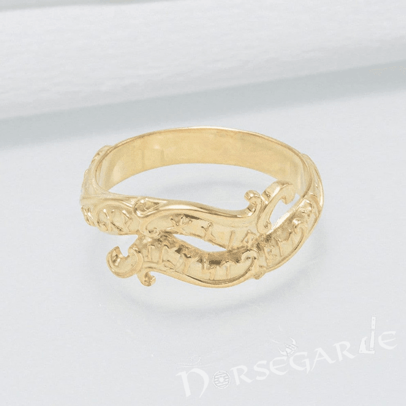 Handcrafted Seafarer's Runic Band - Gold