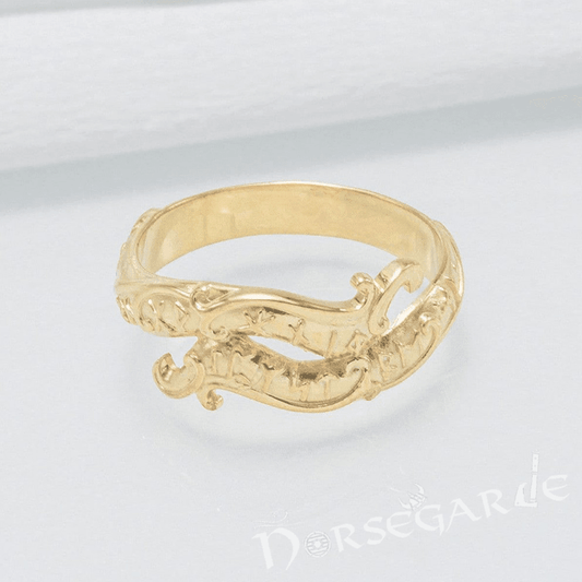 Handcrafted Seafarer's Runic Band - Gold