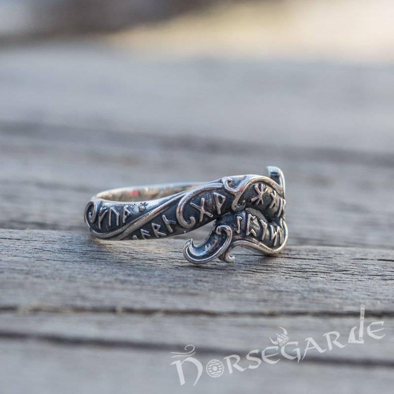 Handcrafted Seafarer's Runic Band - Sterling Silver