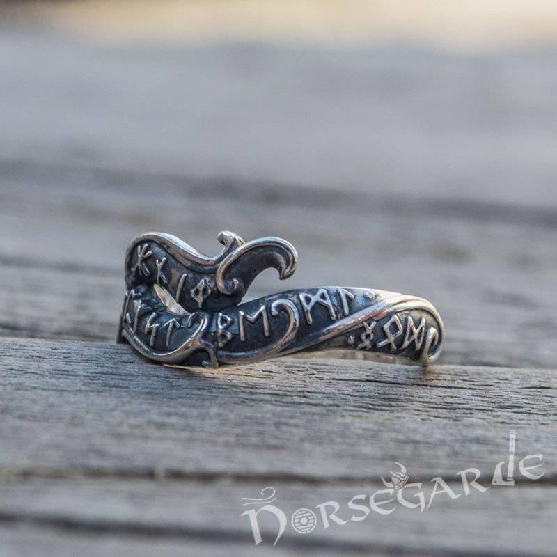 Handcrafted Seafarer's Runic Band - Sterling Silver